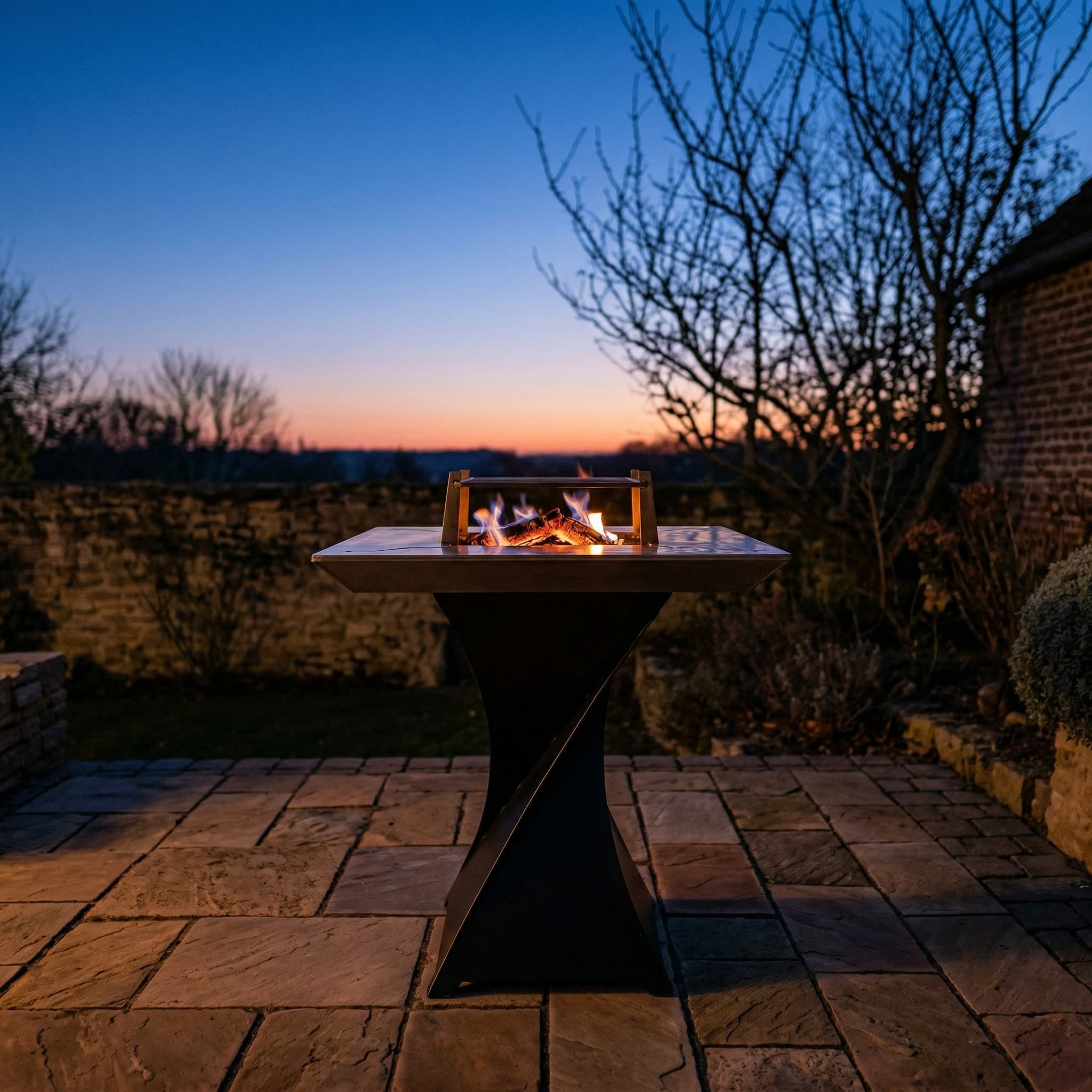 Brasero Signature installé dans un jardin