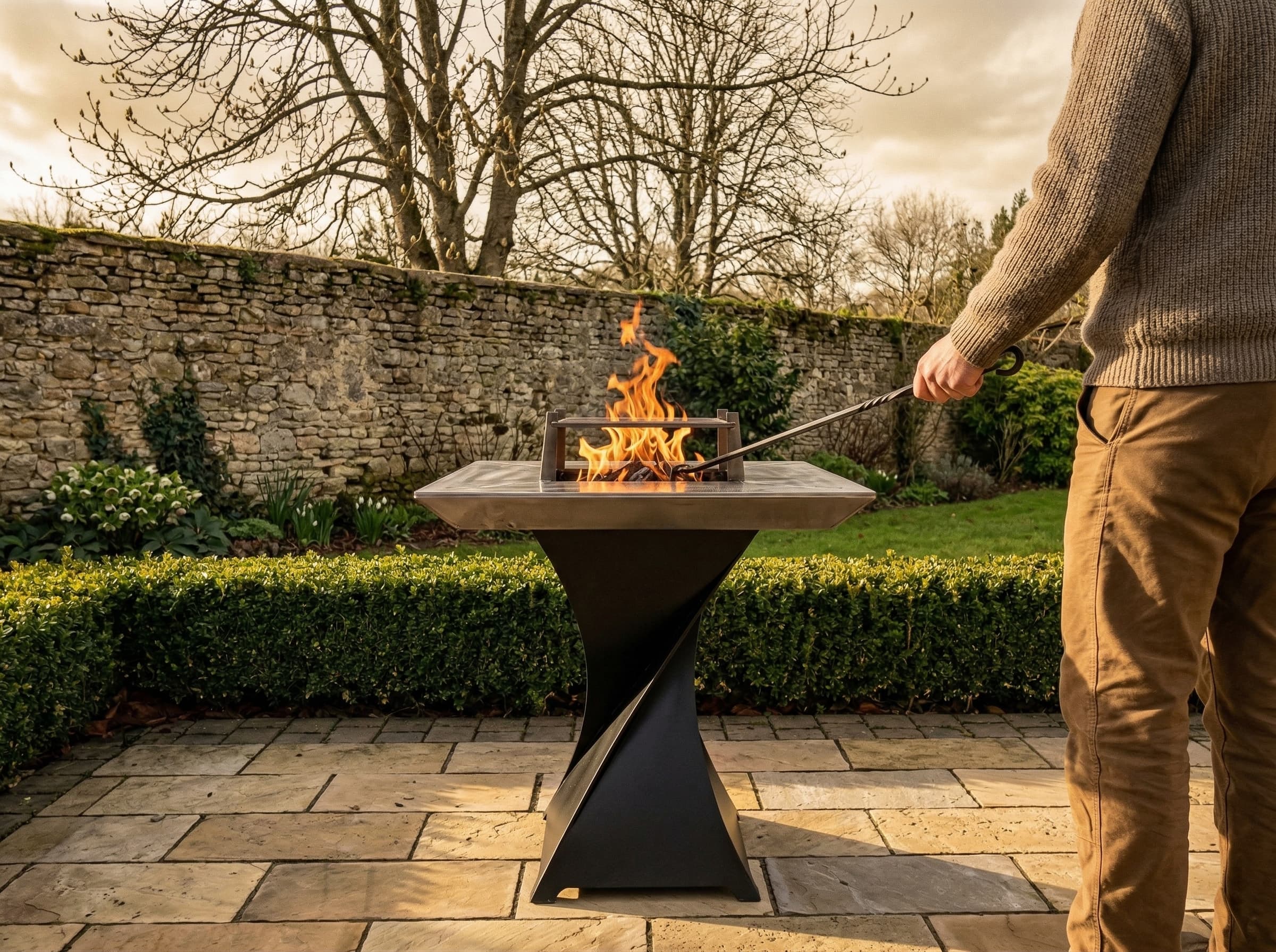 Brasero Signature sur une terrasse extérieure