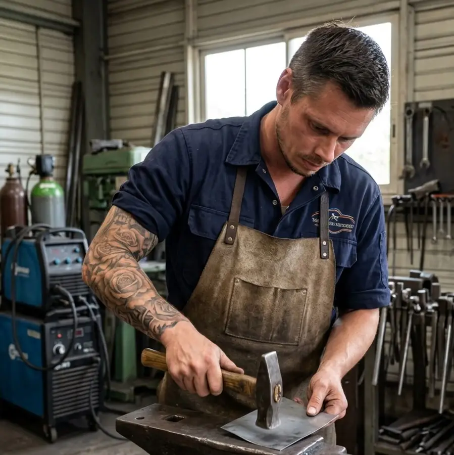 Jérémy Lemaire dans son atelier à Hermes